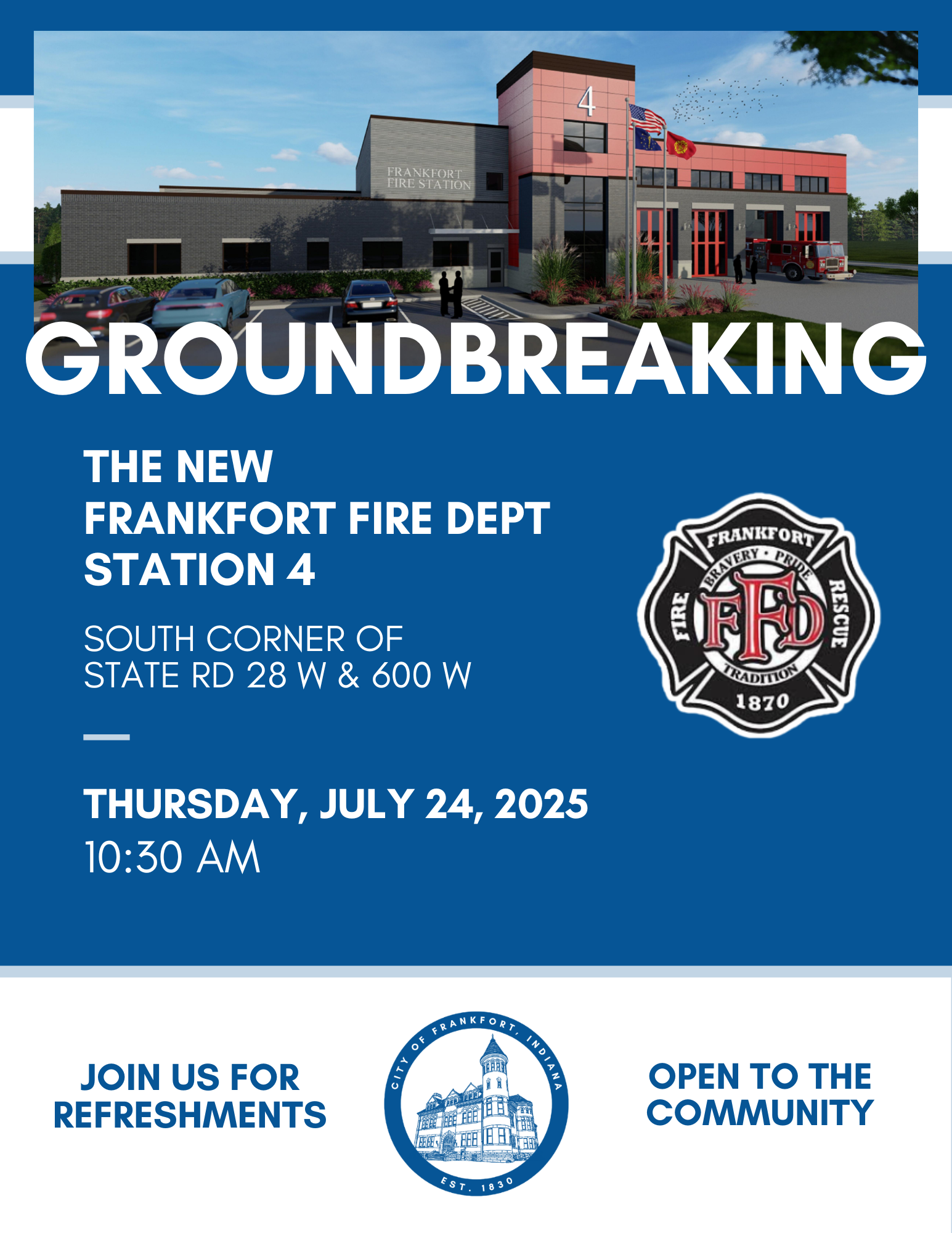 Groundbreaking Ceremony Invitation for the City of Frankfort Fire Station #4